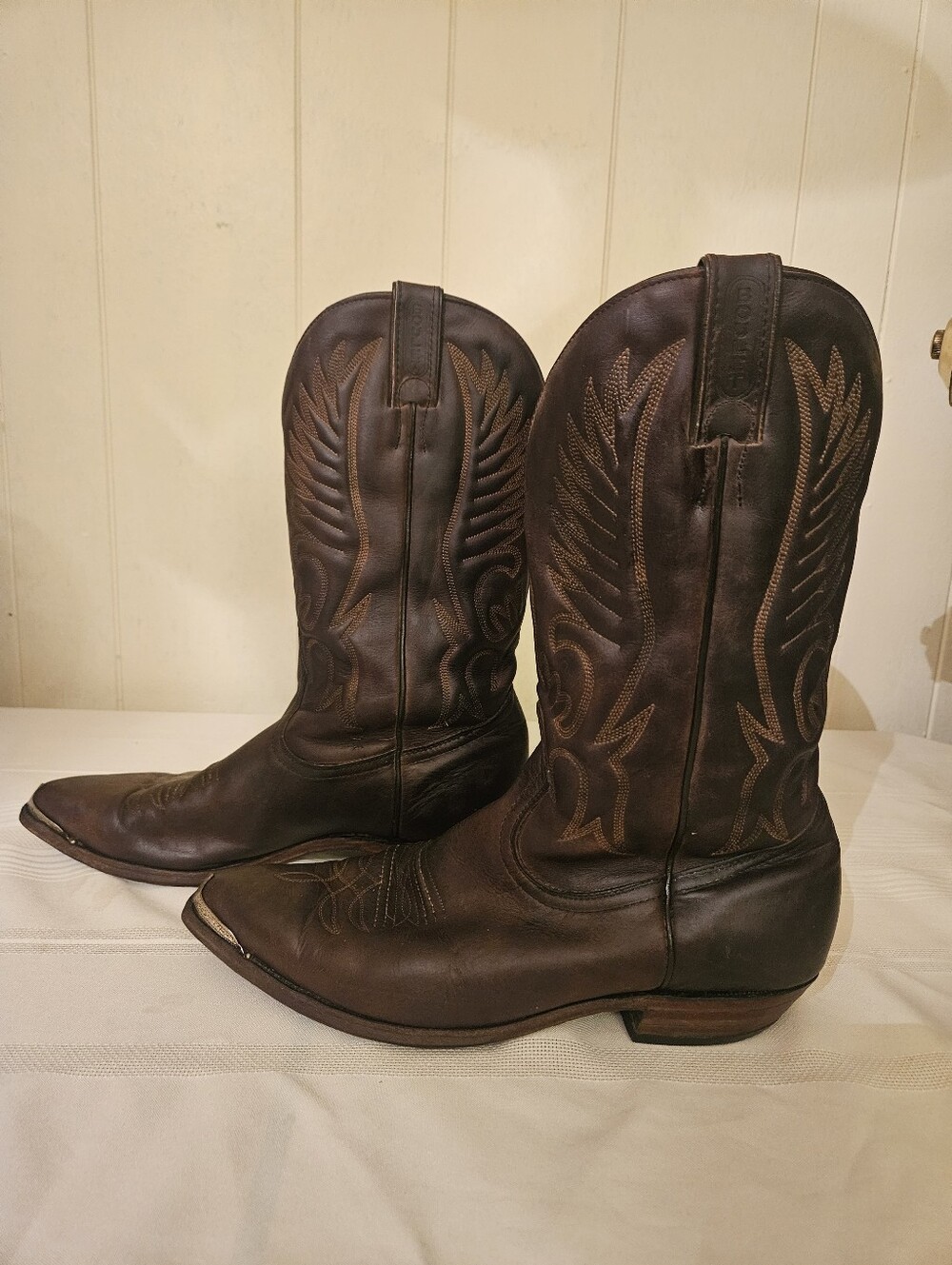 Classic Boulet Men's Brown Leather Western Boots